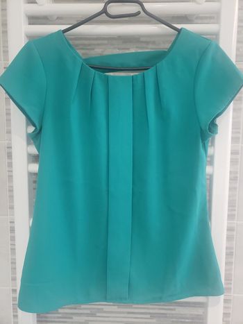 Blouse manches courtes verte camaieu 36