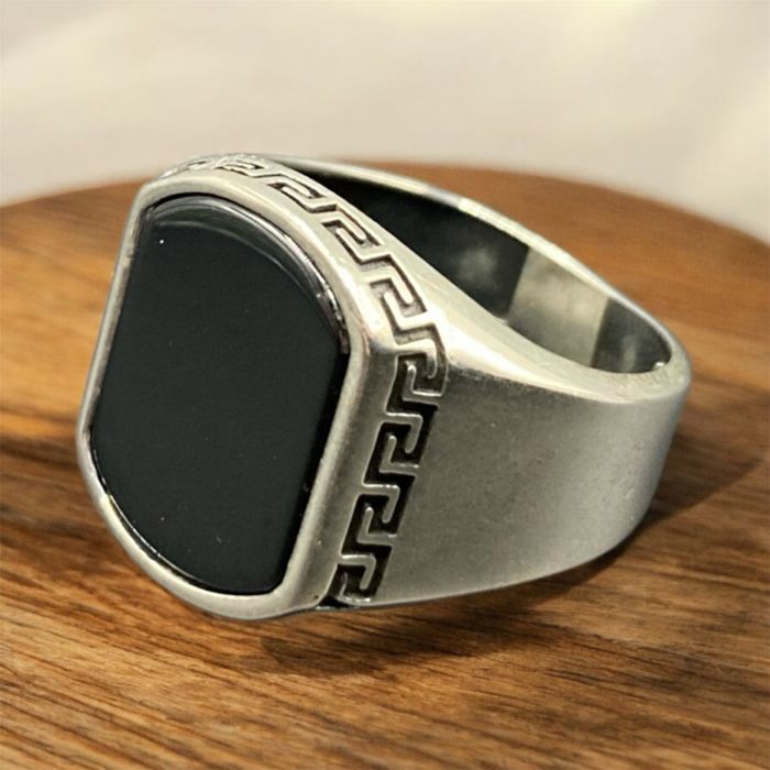 Chevalière en argent 925 Onyx - photo numéro 3