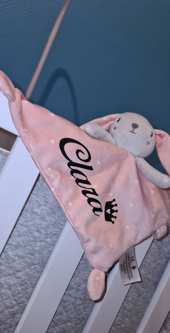 Doudou Rose Lapin Prénom 