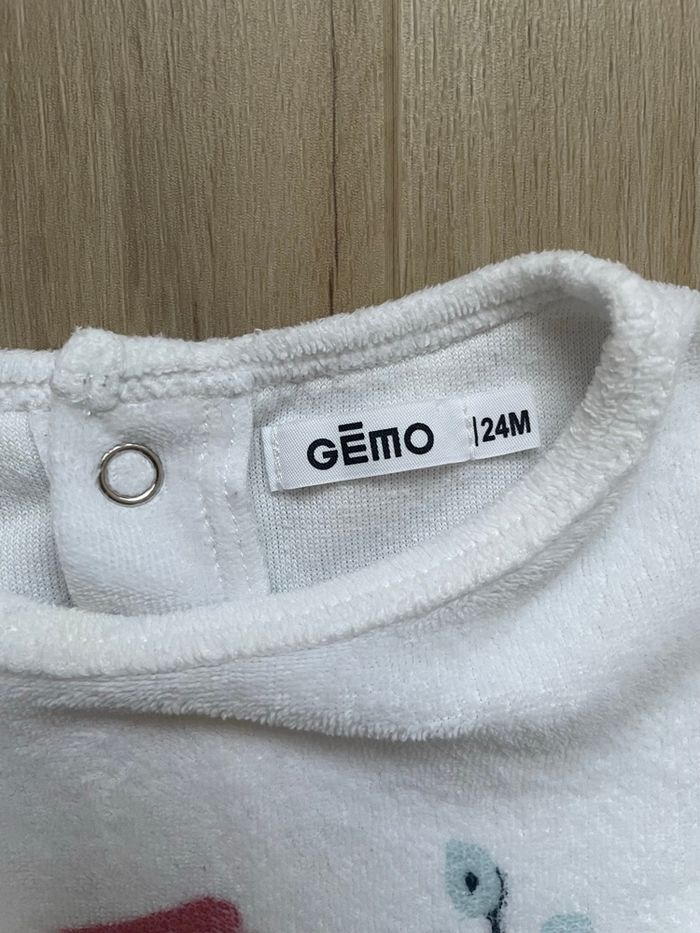 Pyjama deux parties Gémo blanc et bleu 24 mois - photo numéro 5