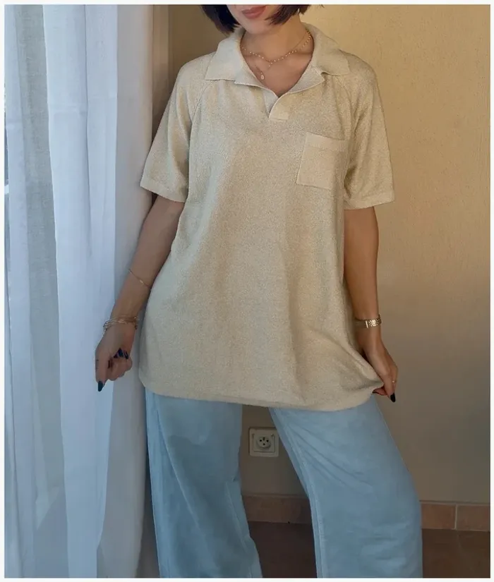 Polo maille beige Asos XS très bon état - photo numéro 2