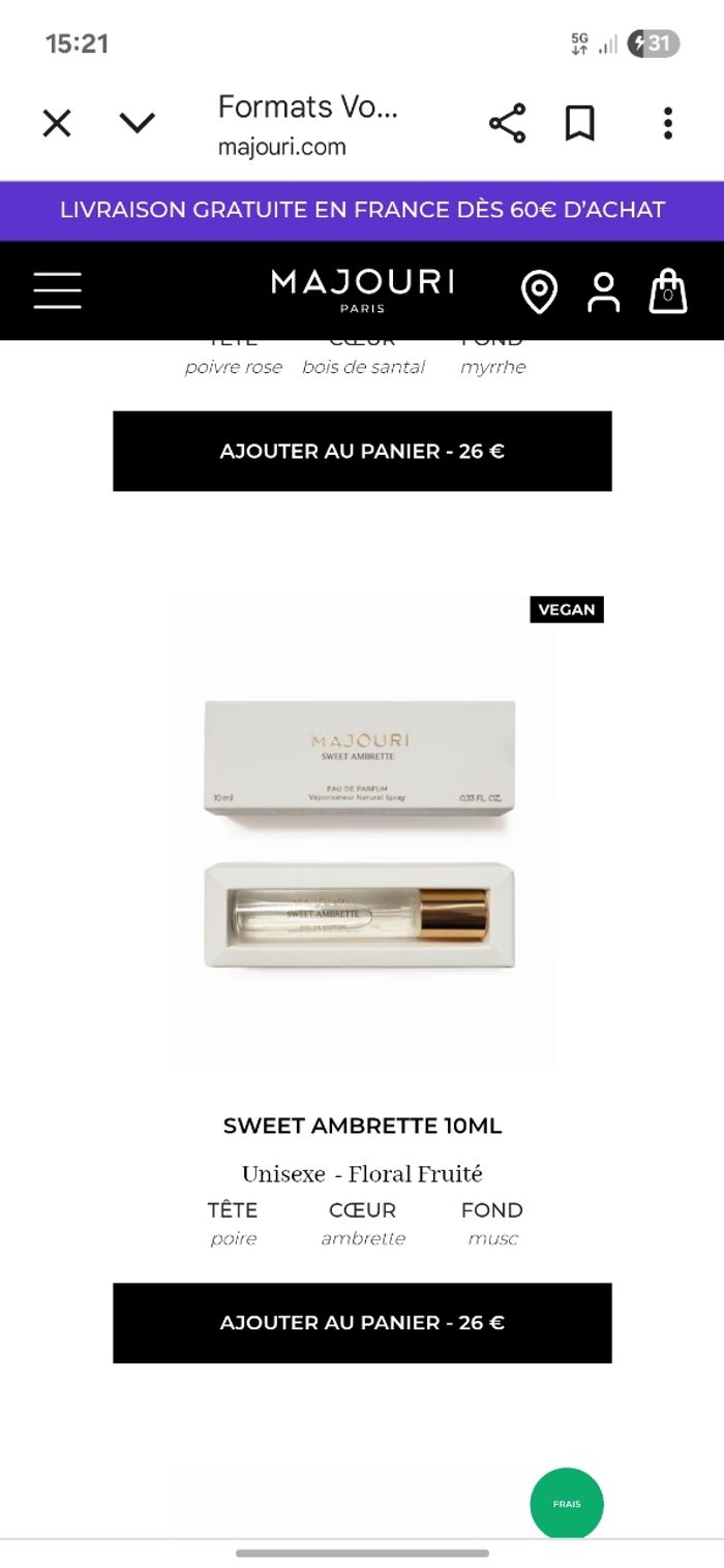 Parfum Sweet Ambrette Majouri - photo numéro 2