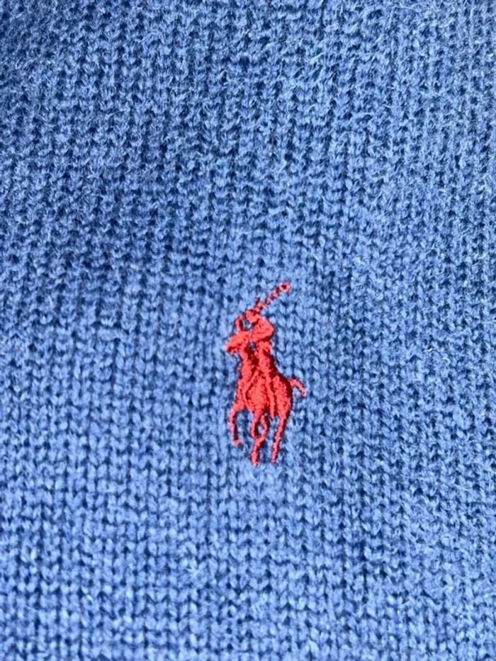 Pull col camionneur Ralph Lauren Polo 100% Coton Bleu XXL Vintage - photo numéro 8