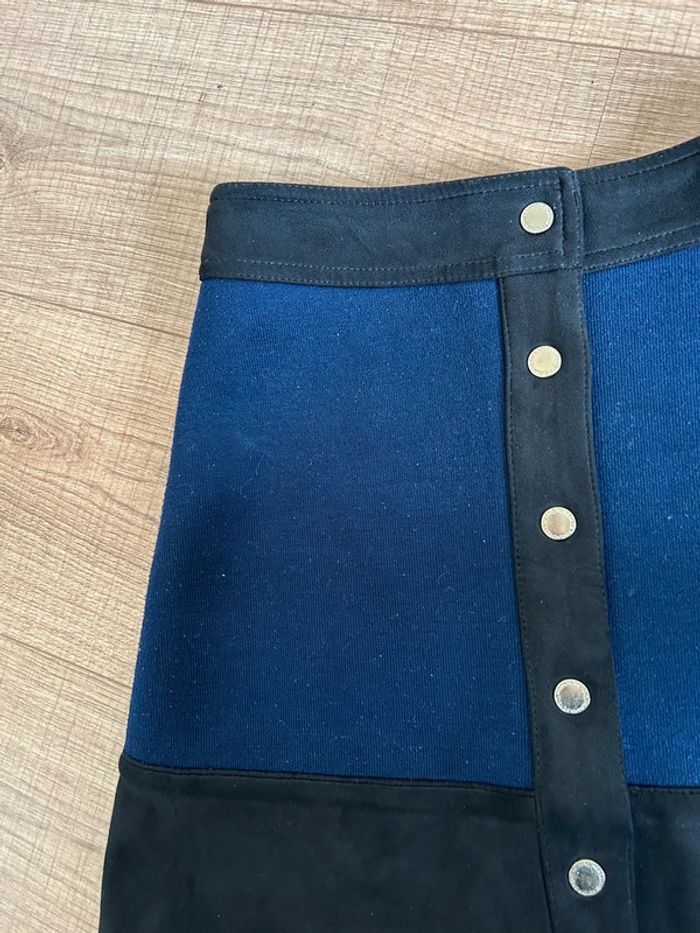 Jupe bleue marine et noire avec boutons pressions Morgan taille 34 TBE - photo numéro 14