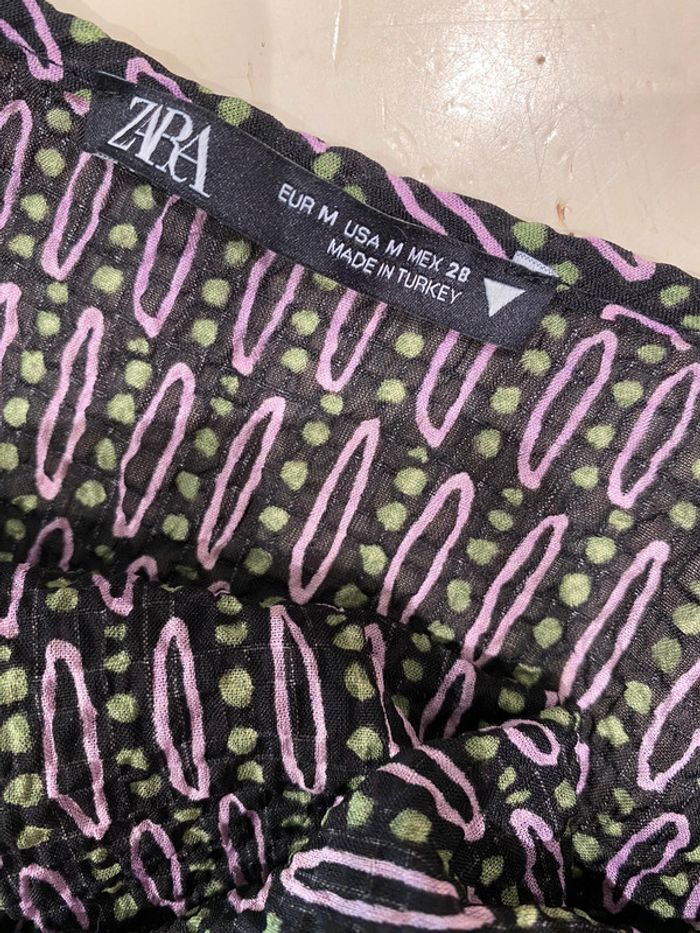Chemise Zara, taille M/38 Rose noir  vert polyester, élasthane - photo numéro 12
