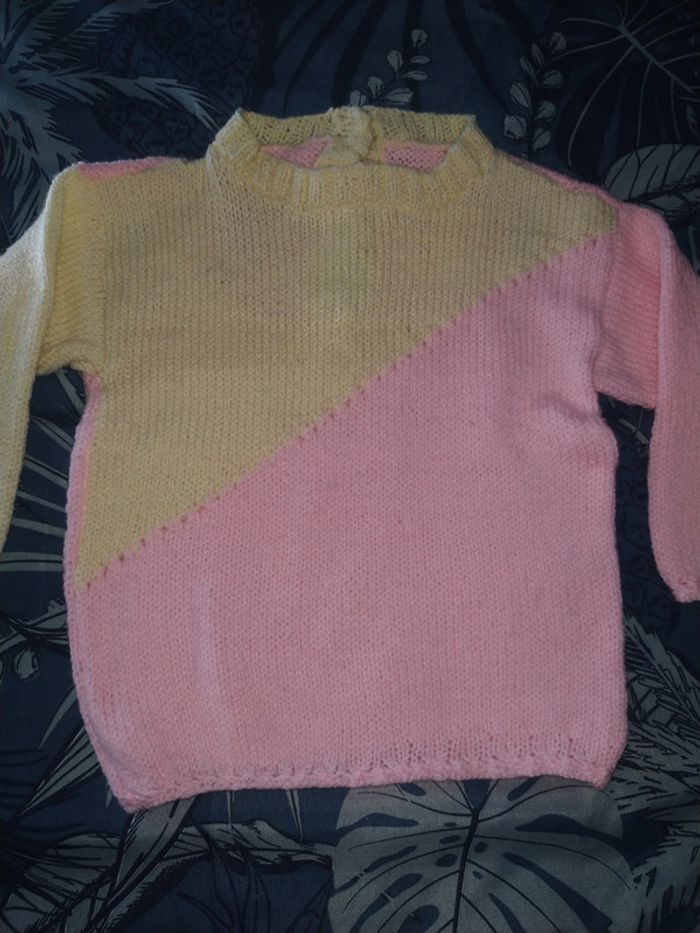 Pull tricoté main 3 ans - photo numéro 2