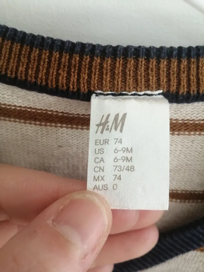 Gilet H&M beige camel et marine - photo numéro 8