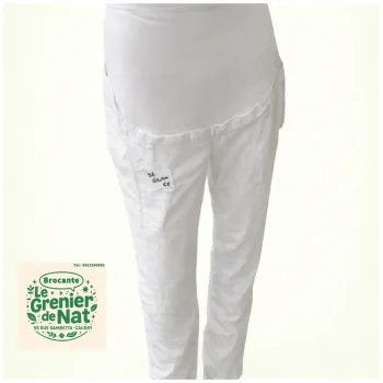 Pantalon de grossesse taille 38 blanc