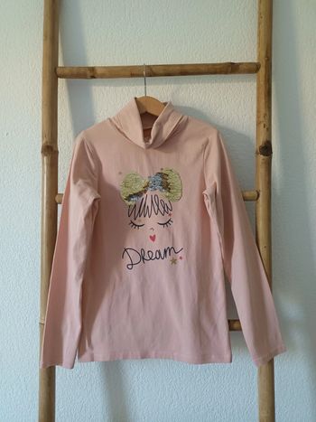 Haut avec col rose pâle & sequins Orchestra 10 ans