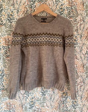 Pull norvégien en laine alpaga Massimo Dutti beige