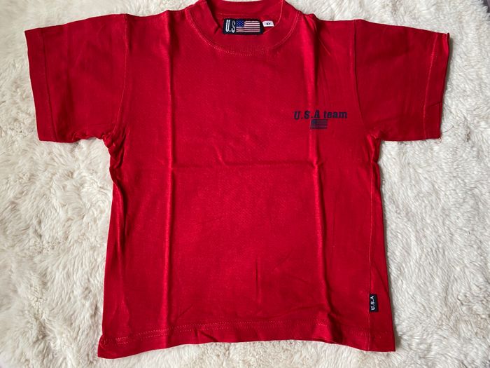 Vintage années 90 T shirt rouge USA Team