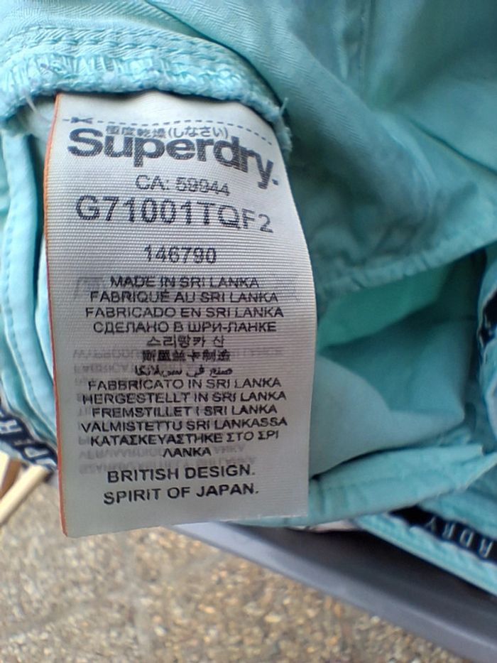 Short court bleu turquoise Superdry taille M - photo numéro 7
