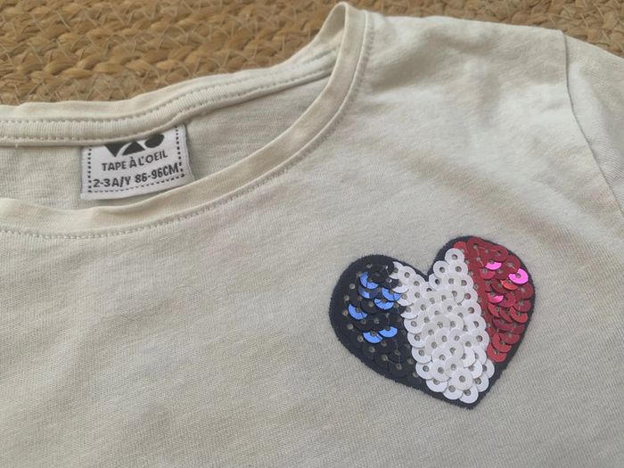 T-shirt MC blanc France foot 10 TAO tape a l’œil 2 3 ans - photo numéro 4