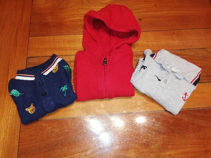 Gilet à zip + 2 polos taille 3 mois - photo numéro 5