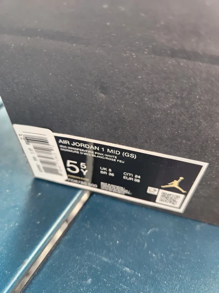 Nike air jordan 1 Mid Taille 38 femme Neuves blanc fuchsia - photo numéro 9