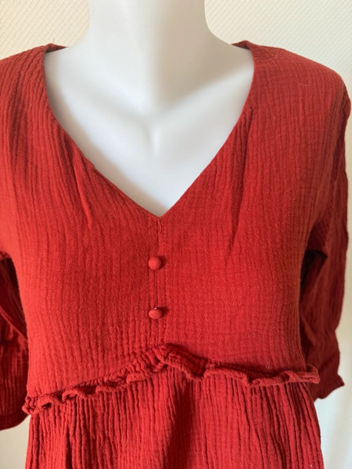 Blouse bordeaux en très bon état season taille S - photo numéro 3