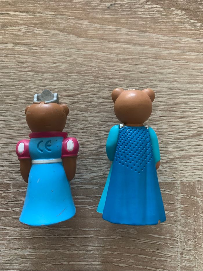 4 figurines petit ours brun princesse, chevalier, cow boy - photo numéro 3