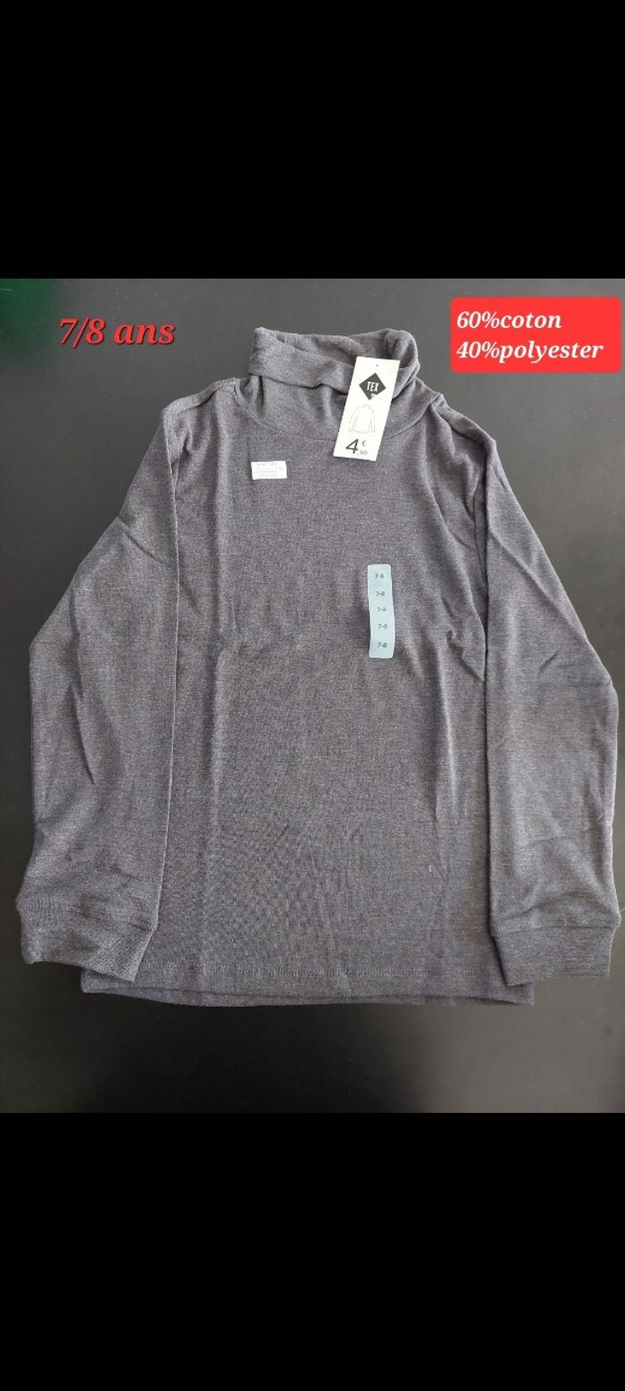 Sous pull gris garçon 7/8ans - photo numéro 2