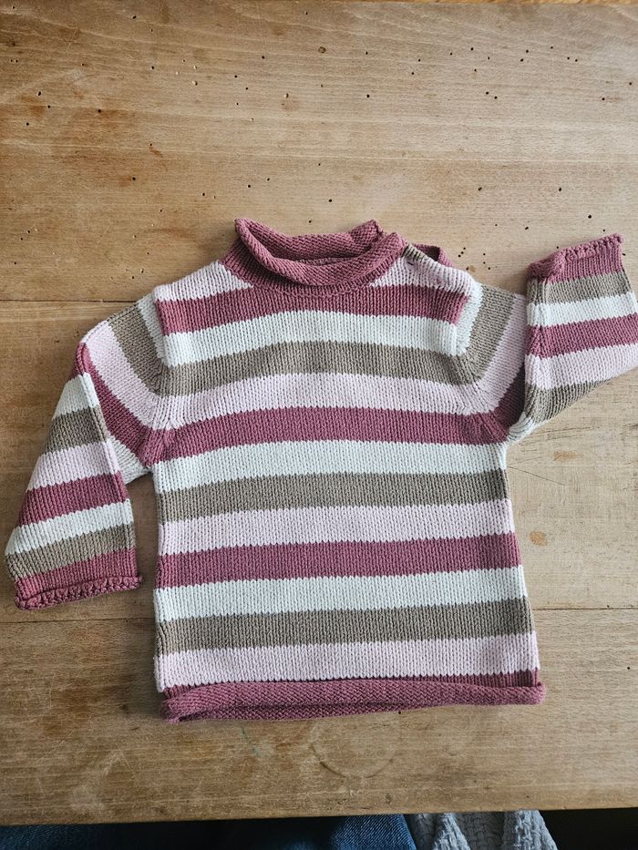 Pull coton rose 9 mois - photo numéro 1
