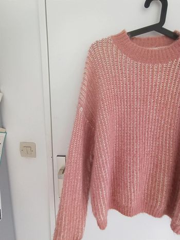 Pull d'hiver maille rose toucher doux laine Charlior Taille Unique En très bon état