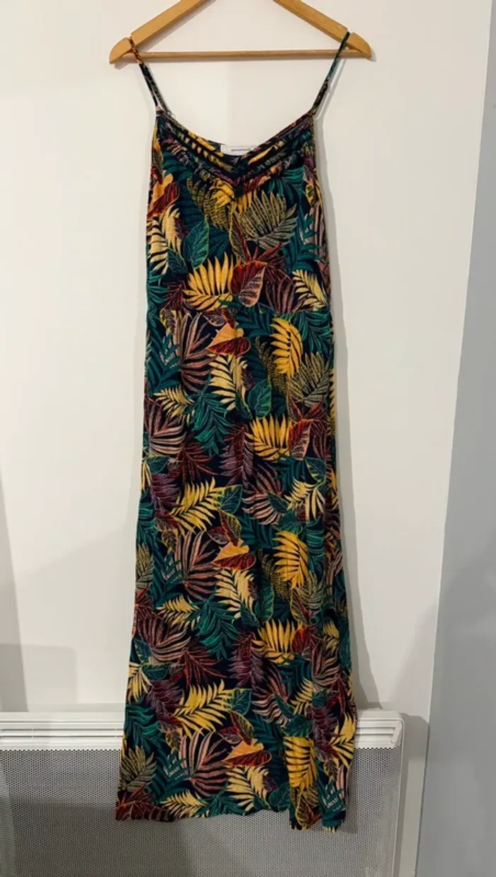 Robe longue fleurie à bretelles taille xl promod