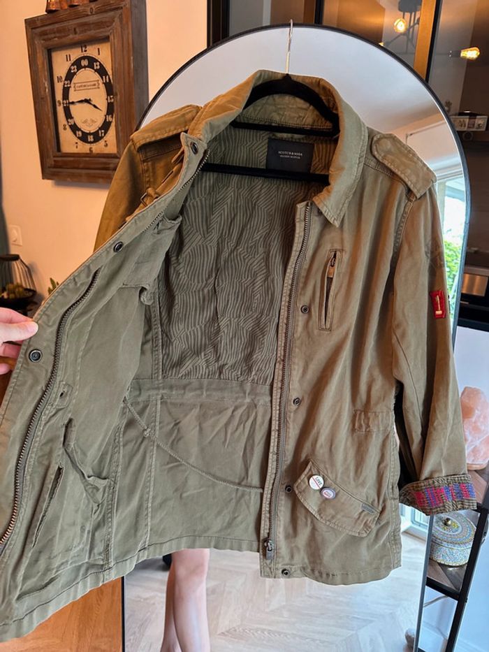 Parka kaki brodée Maison Scotch T38 - photo numéro 5