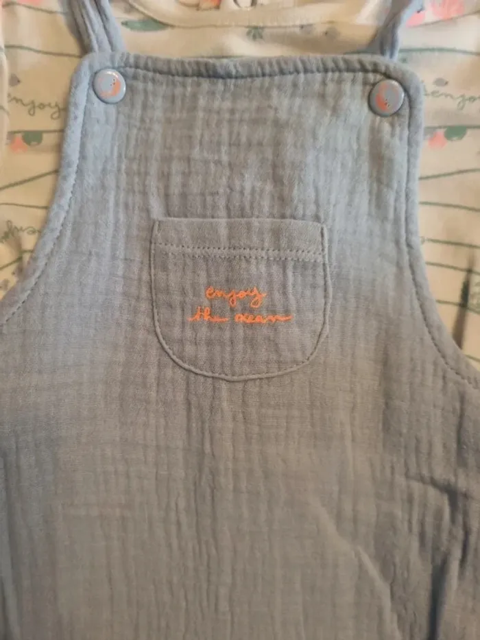 Ensemble barboteuse été body manches courtes