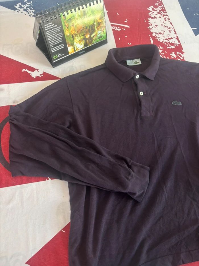 Polo Lacoste manche longue correspond à du M bordeaux - photo numéro 5