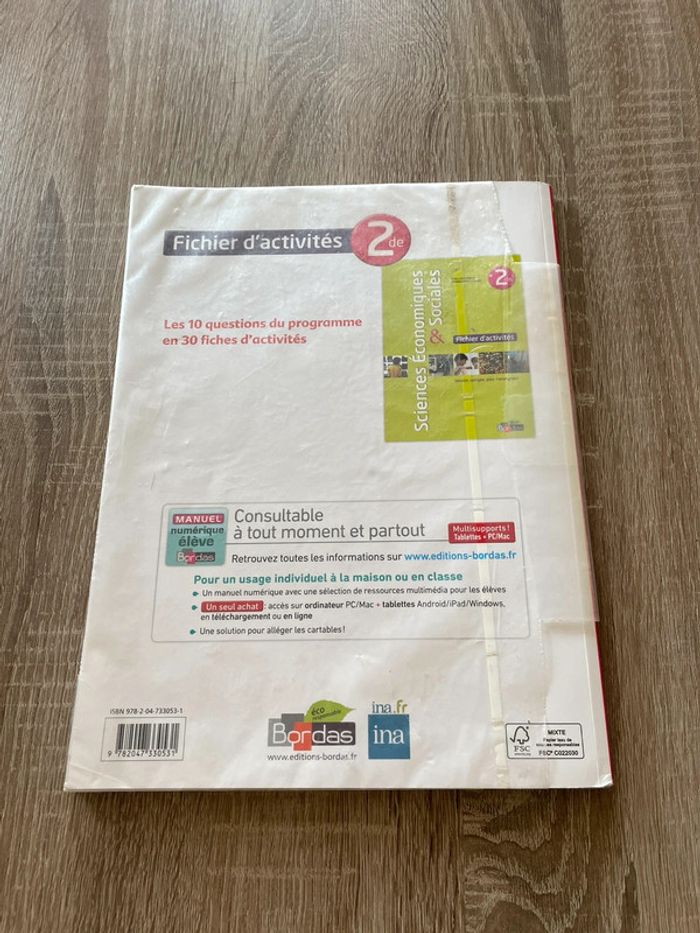 Livre seconde 🥰 sciences économiques et sociales - photo numéro 2