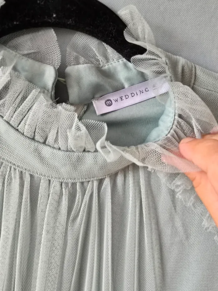 Robe de soirée / fête Wedding – Taille 42 – Vert d’eau – Élégante et longue - photo numéro 5