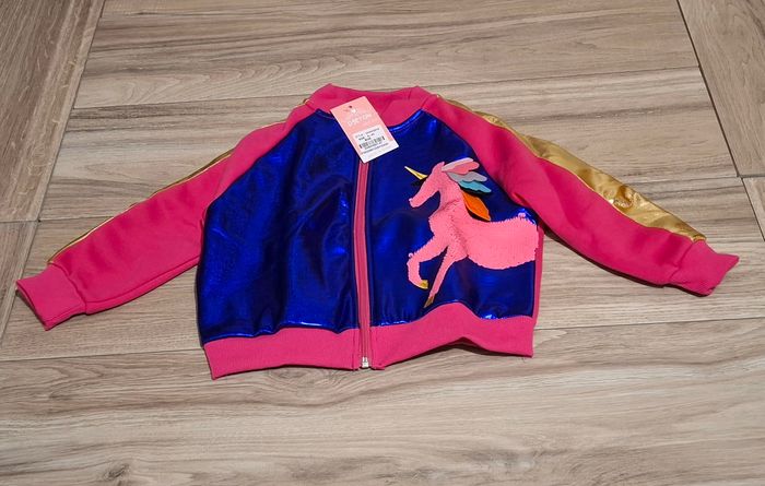Veste mentaux fille enfant Licorne rose bleu doré