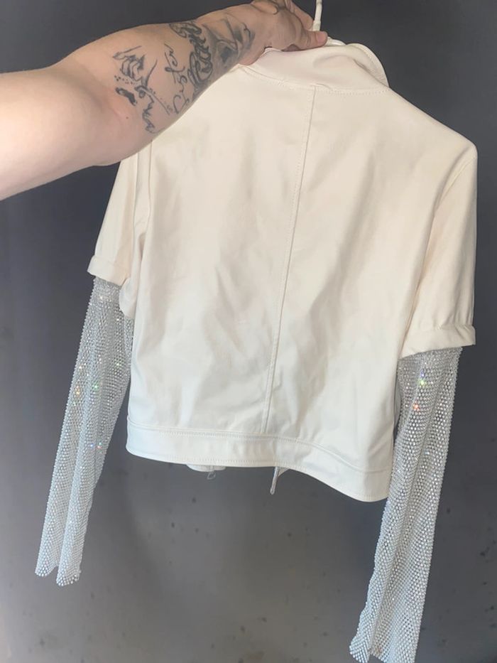 Veste en simili-cuir crème neuve M - photo numéro 19