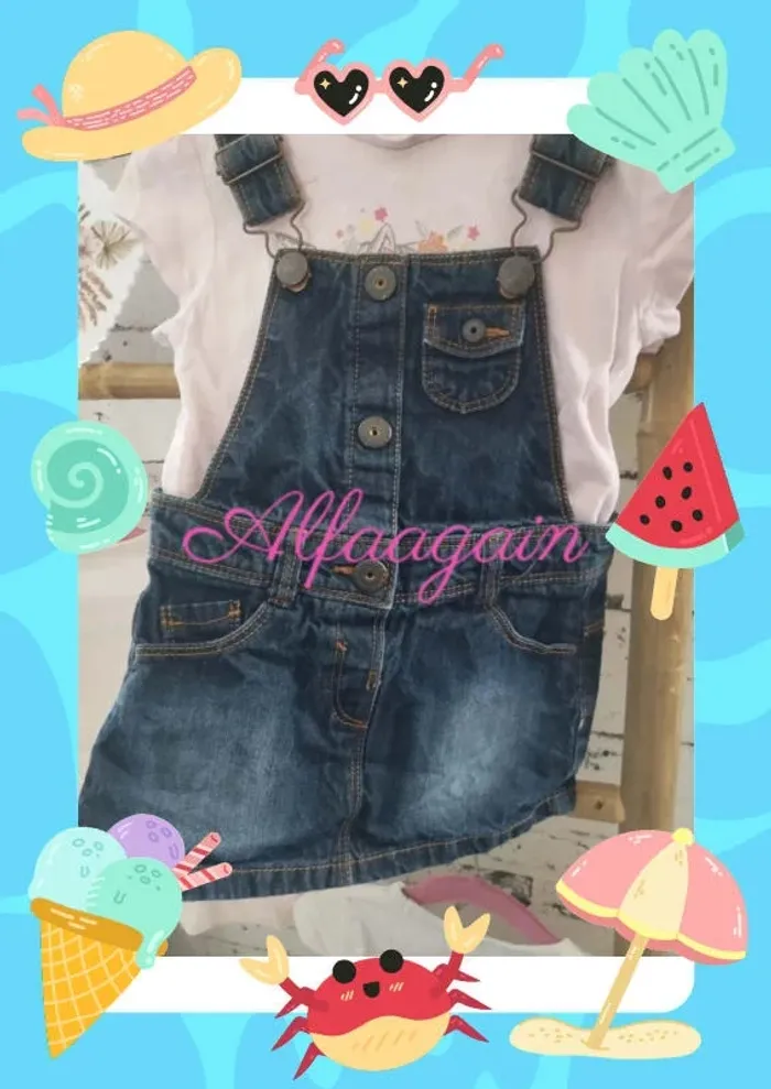 Lot salopette robe jean t-shirts 2ans - photo numéro 6