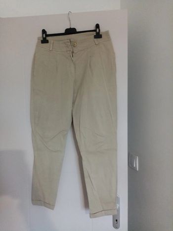 Pantalon carotte beige