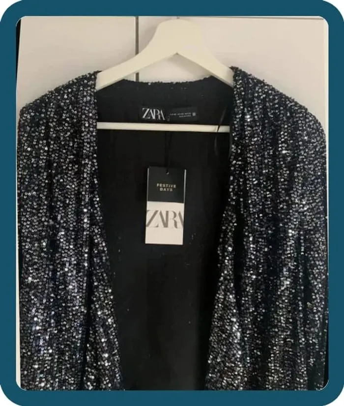 Blouse sequins cache-coeur Zara T/34 - photo numéro 7