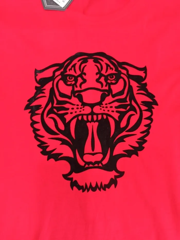 Tee shirt rouge tête de tigre homme xxl - photo numéro 2