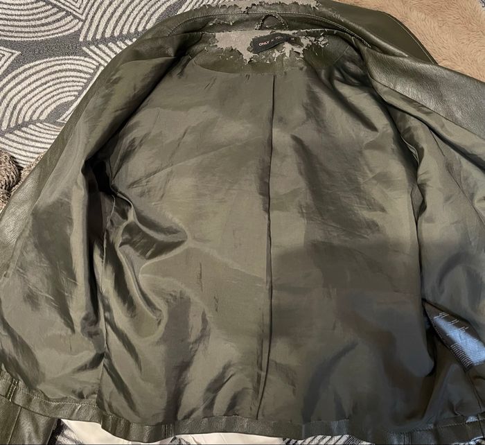 Veste Similicuir ONLY Femme taille 40 Kaki - photo numéro 9