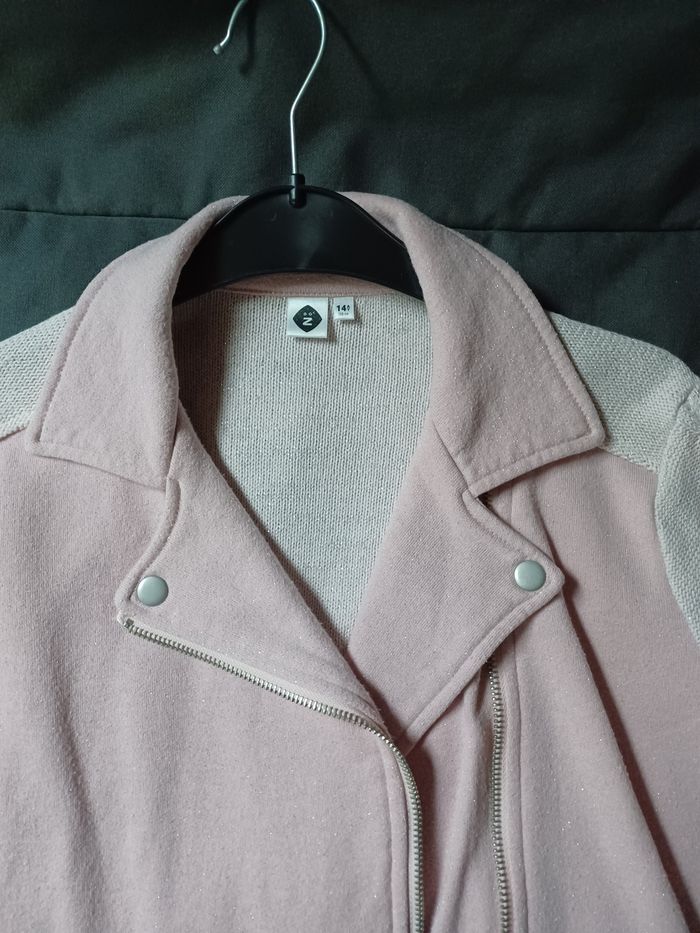 Veste style perfecto rose taille 14 ans - photo numéro 3