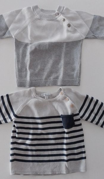 Lot 2 pulls vertbaudet 12 mois