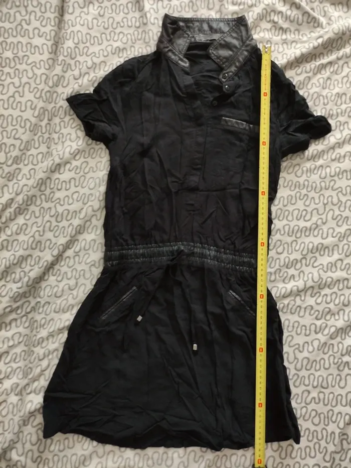 Robe noire fluide double matière - photo numéro 9