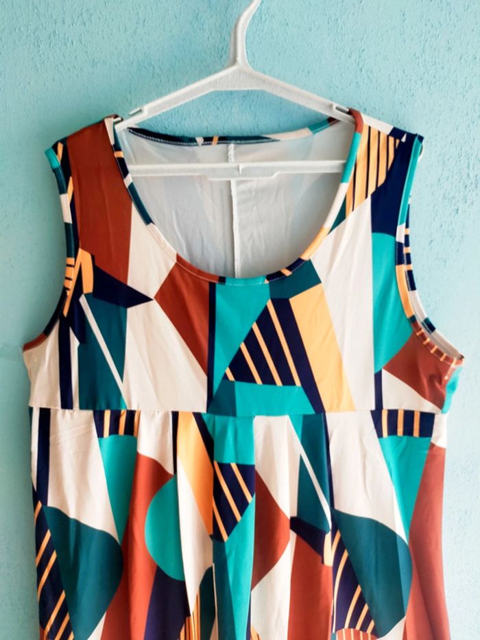 🌞 Robe d'été sans manches multicolore - Taille XXL - Neuve 🌞 - photo numéro 2