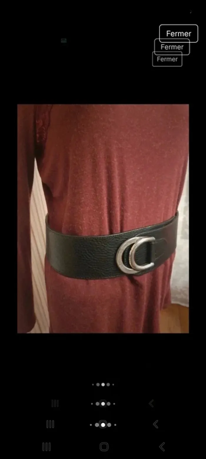 Ceinture cuir fait main Angelo de Lombardi 85cm - photo numéro 4