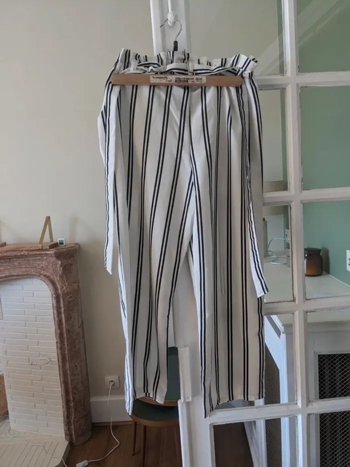 Pantalon rayé noir et blanc kiabi - photo numéro 2