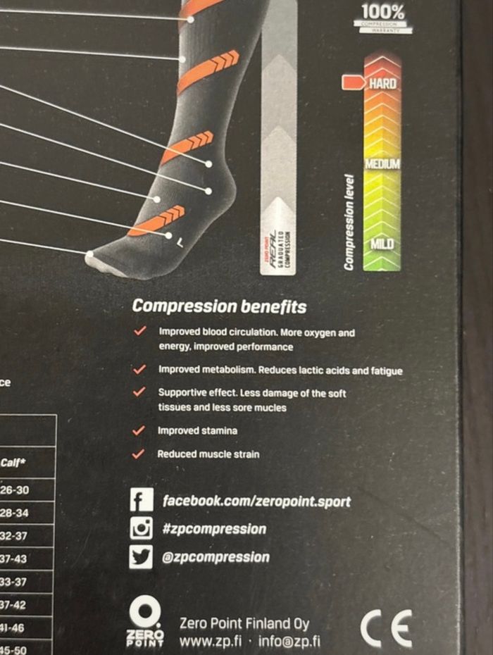 Zero Point Intense Compression Socks – Orange Taille M (neuves dans leur boîte) - photo numéro 5