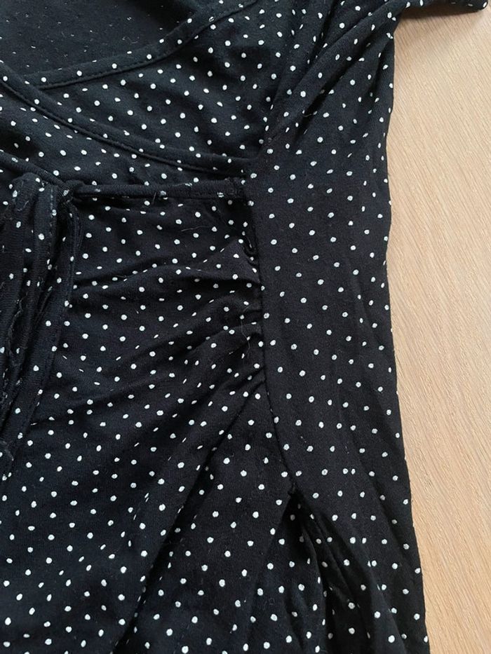 Robe cache-cœur noire à pois blanc - Naf Naf - S - photo numéro 3