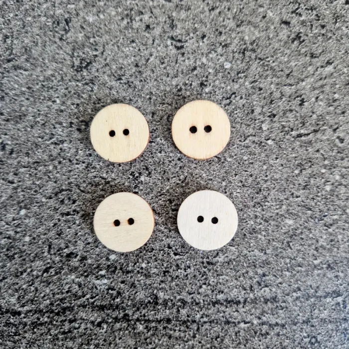 Lot de 4 boutons en bois vintage - photo numéro 2