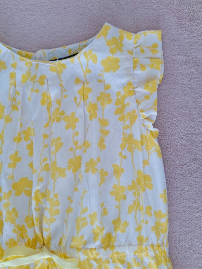 Robe d'été Okaïdi 3 ans blanche motif fleurs jaune - photo numéro 2