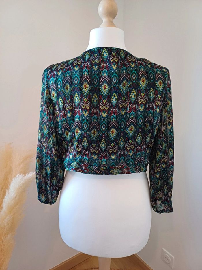 Blouse cache-coeur à motifs taille XL 42 - photo numéro 8