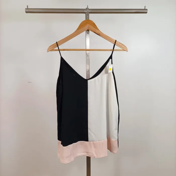 Top bicolore à fines bretelles Esmara noir blanc rose taille 42/44 A907