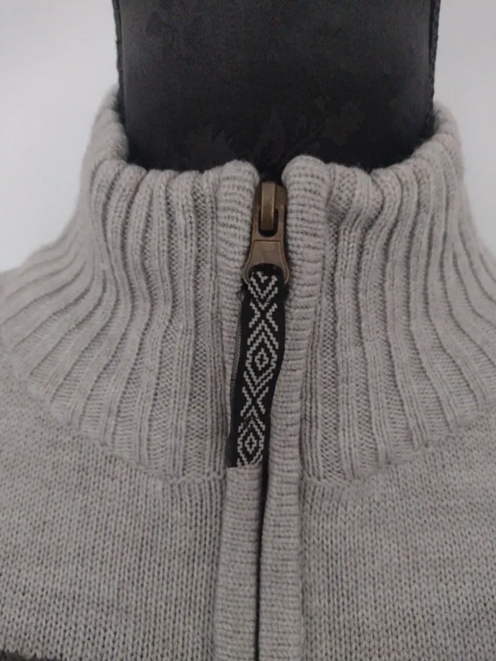 Pull vintage homme Longboard gris motif géométrique – taille M - photo numéro 7